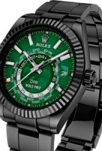 勞力士 Rolex Sky-Dweller 縱航者 天行者 俄羅斯DIW改裝廠 World Timer Black DLC Green